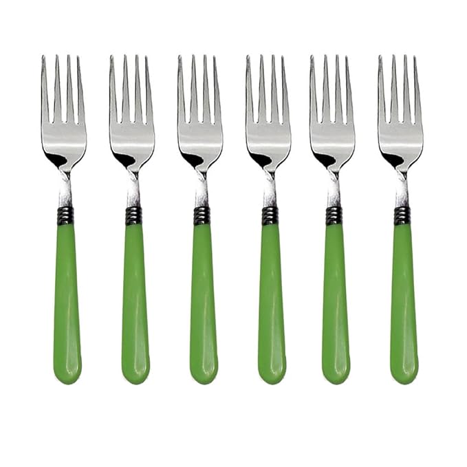 Stainless Steel Forks with Comfortable Grip Dining Fork Set of 6 PCS(Multicolour)