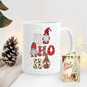 Gift Arcadia Merry Christmas Printed Coffee Mug & Cup with Coaster and Greeting Card 330ml | Best Gift for Friend, Family, Co-Worker| Christmas Mug, Christmas Decoration Items, Christmas Gift (CHM-26)
