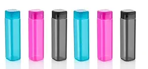 NARIYA Plastic Leak Proof Water Bottle for Fridge Office Sports School Travelling Gym Yoga Multicolor Waterbottle Set (1000ml, Pack of 6)