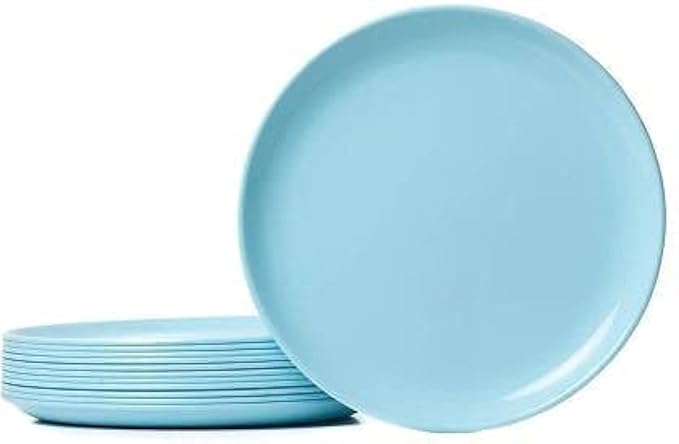 Everbuy Microwave Safe Dinner Ware Full Plate - Set of 6 Pieces (Blue)