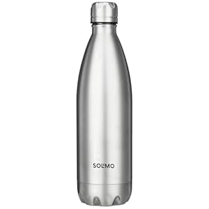 Solimo Stainless Steel Insulated Cola Bottle (1000ml) | Superior Durability | 100% Food-Safe | Leak Proof | BPA-Free Cap (Steel Finish)